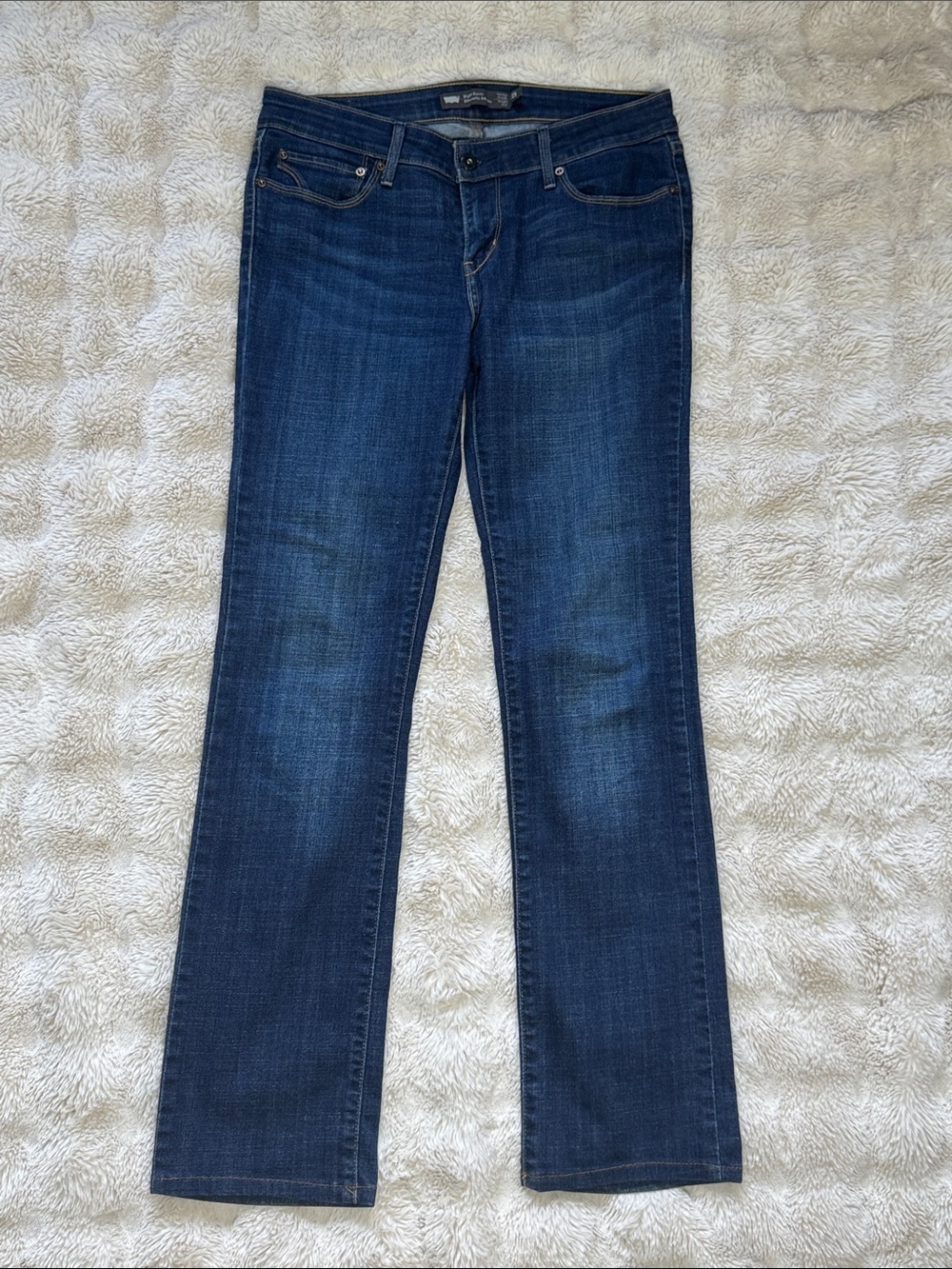 LEVI'S Slight Curve Mid Rise Straight Dark Wash Denim Jeans Size 28